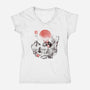 Quiet Melody-Womens-V-Neck-Tee-eduely