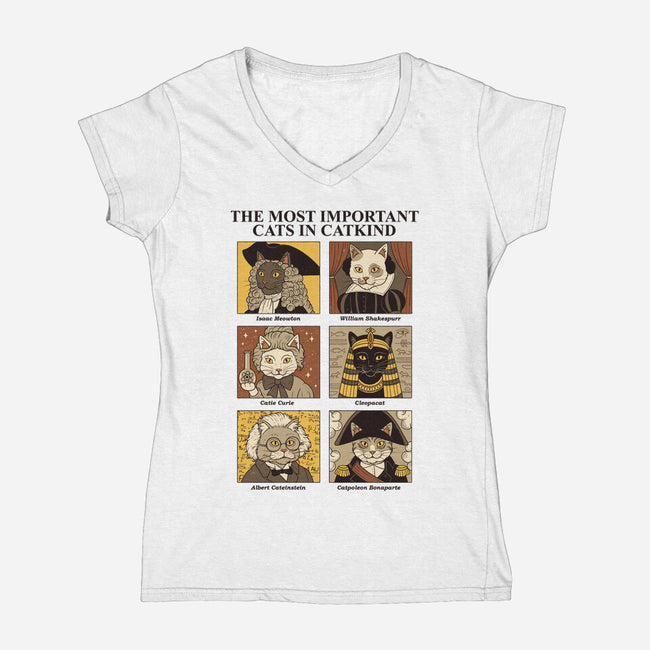 Cats In Catkind-Womens-V-Neck-Tee-Thiago Correa