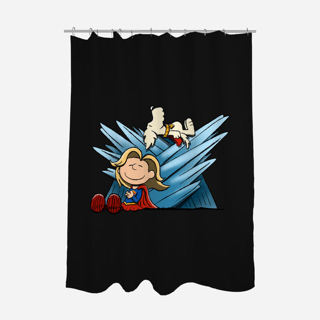 Happiness Is Super-None-Polyester-Shower Curtain-DrawnByBryan