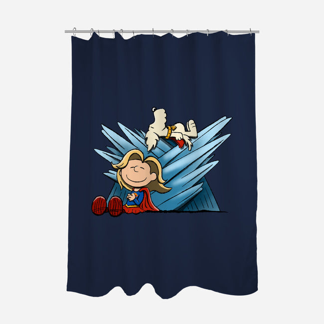 Happiness Is Super-None-Polyester-Shower Curtain-DrawnByBryan
