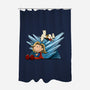 Happiness Is Super-None-Polyester-Shower Curtain-DrawnByBryan