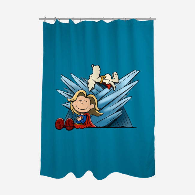 Happiness Is Super-None-Polyester-Shower Curtain-DrawnByBryan
