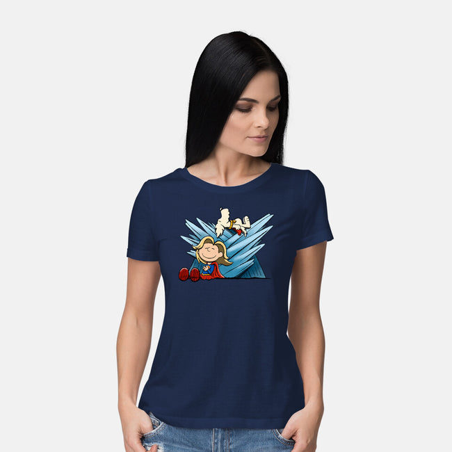 Happiness Is Super-Womens-Basic-Tee-DrawnByBryan