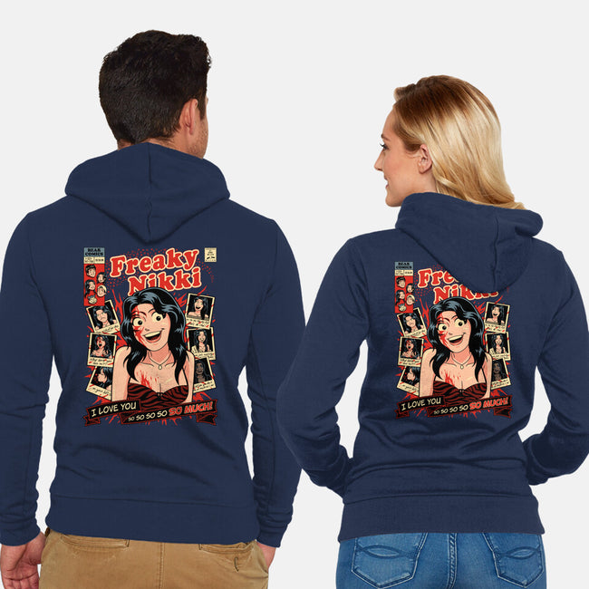 Freaky Comics-Unisex-Zip-Up-Sweatshirt-PrimePremne
