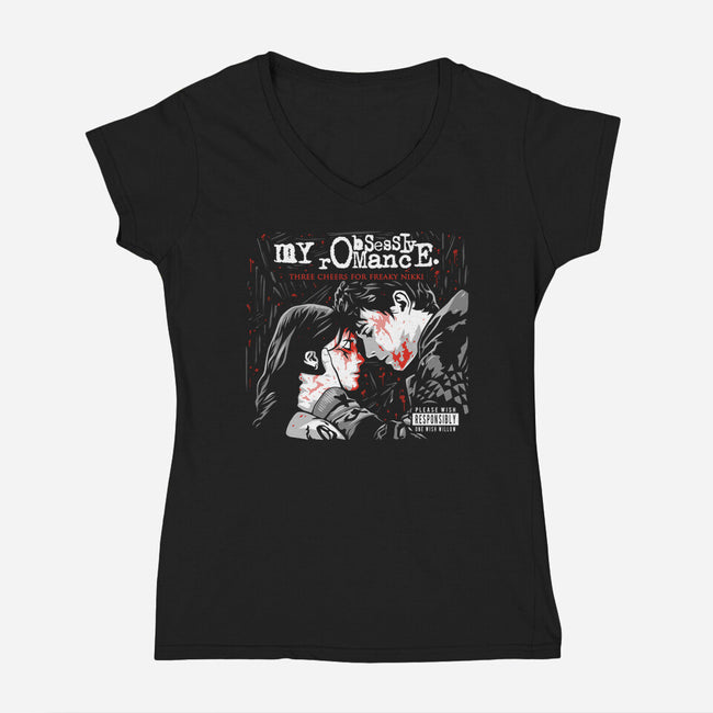 My Obsessive Romance-Womens-V-Neck-Tee-PrimePremne