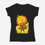 Great Wave Soldier-Womens-V-Neck-Tee-hypertwenty