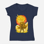 Great Wave Soldier-Womens-V-Neck-Tee-hypertwenty