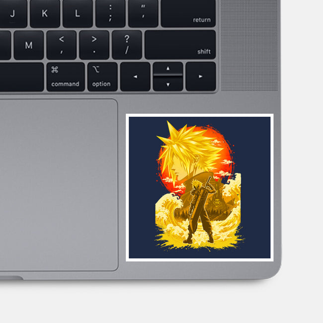 Great Wave Soldier-None-Glossy-Sticker-hypertwenty