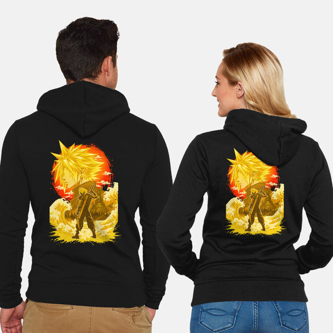 Great Wave Soldier-Unisex-Zip-Up-Sweatshirt-hypertwenty