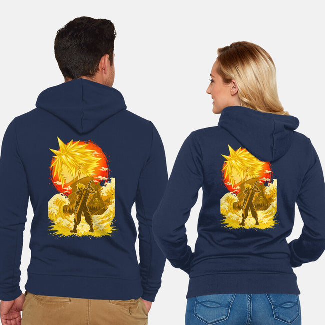 Great Wave Soldier-Unisex-Zip-Up-Sweatshirt-hypertwenty