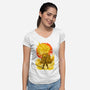 Great Wave Soldier-Womens-V-Neck-Tee-hypertwenty