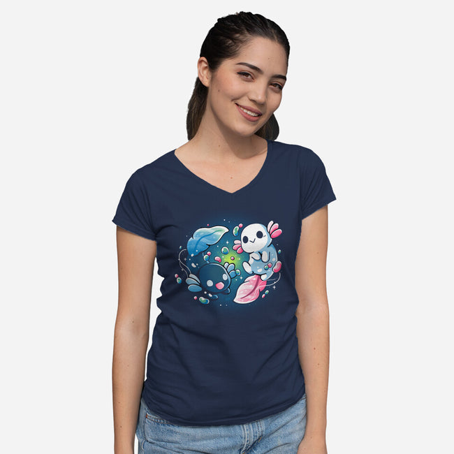 Ying Yang A-lotl-Womens-V-Neck-Tee-Vallina84