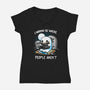 I wanna Be Where People Aren't-Womens-V-Neck-Tee-Vallina84