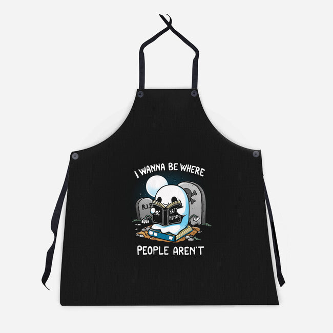I wanna Be Where People Aren't-Unisex-Kitchen-Apron-Vallina84