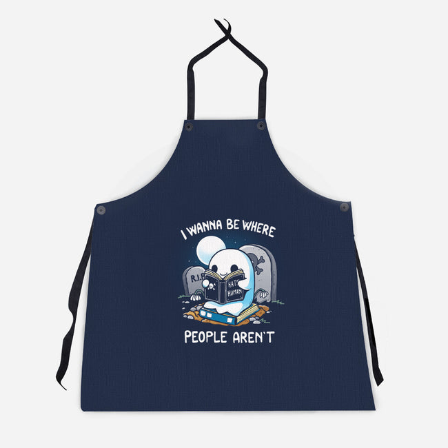 I wanna Be Where People Aren't-Unisex-Kitchen-Apron-Vallina84