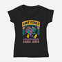 Loot First Check Later-Womens-V-Neck-Tee-Nemons