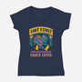 Loot First Check Later-Womens-V-Neck-Tee-Nemons