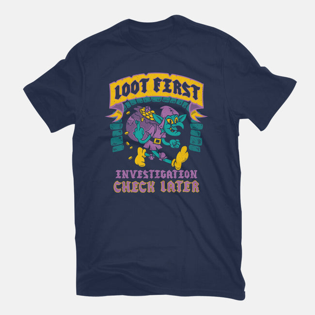 Loot First Check Later-Unisex-Basic-Tee-Nemons