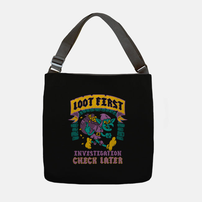 Loot First Check Later-None-Adjustable Tote-Bag-Nemons
