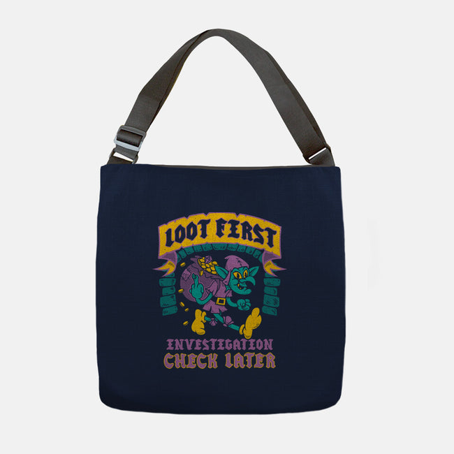 Loot First Check Later-None-Adjustable Tote-Bag-Nemons