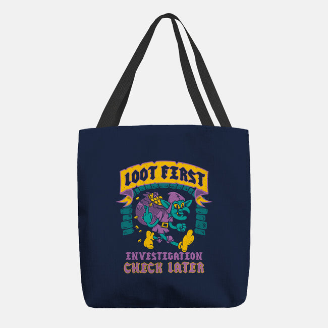 Loot First Check Later-None-Basic Tote-Bag-Nemons
