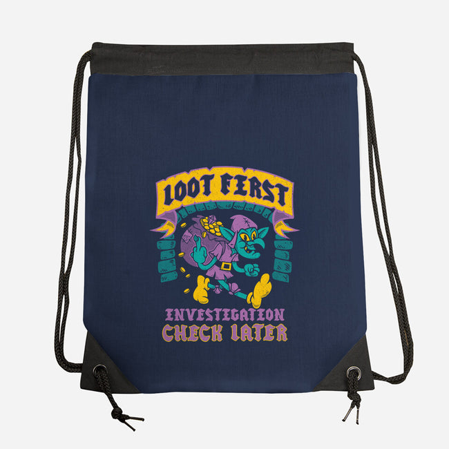 Loot First Check Later-None-Drawstring-Bag-Nemons