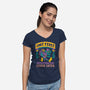 Loot First Check Later-Womens-V-Neck-Tee-Nemons