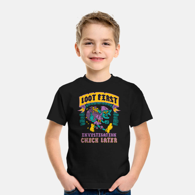 Loot First Check Later-Youth-Basic-Tee-Nemons