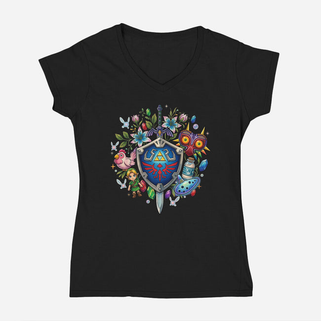 Echoes Of The Kingdom-Womens-V-Neck-Tee-Millersshoryotombo