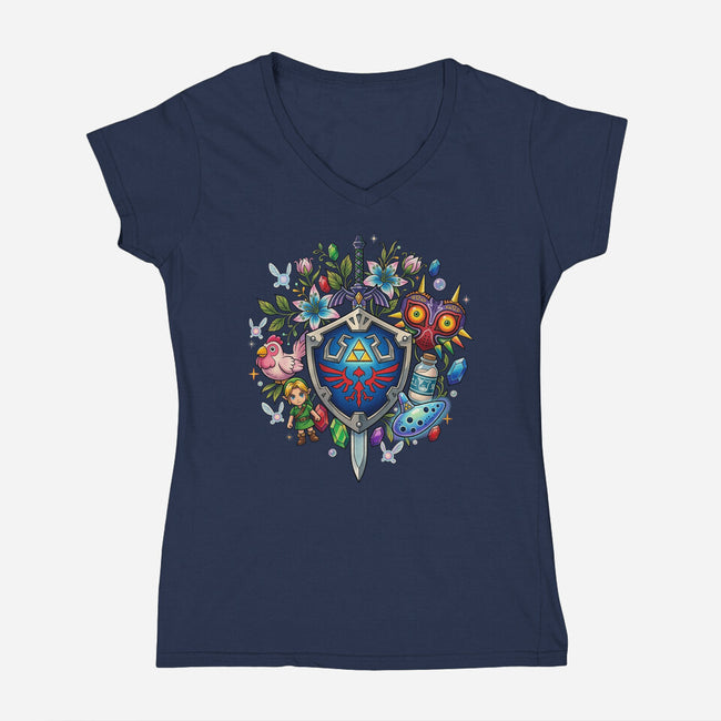Echoes Of The Kingdom-Womens-V-Neck-Tee-Millersshoryotombo