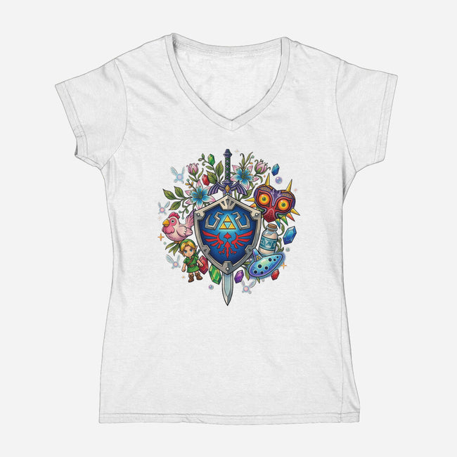 Echoes Of The Kingdom-Womens-V-Neck-Tee-Millersshoryotombo