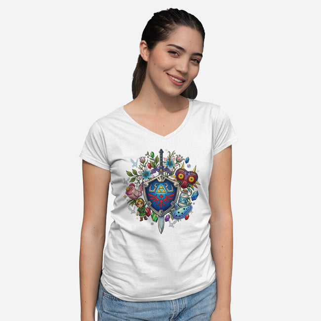 Echoes Of The Kingdom-Womens-V-Neck-Tee-Millersshoryotombo