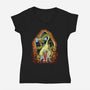 The Adventures Of Dirk The Daring-Womens-V-Neck-Tee-zascanauta