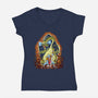 The Adventures Of Dirk The Daring-Womens-V-Neck-Tee-zascanauta
