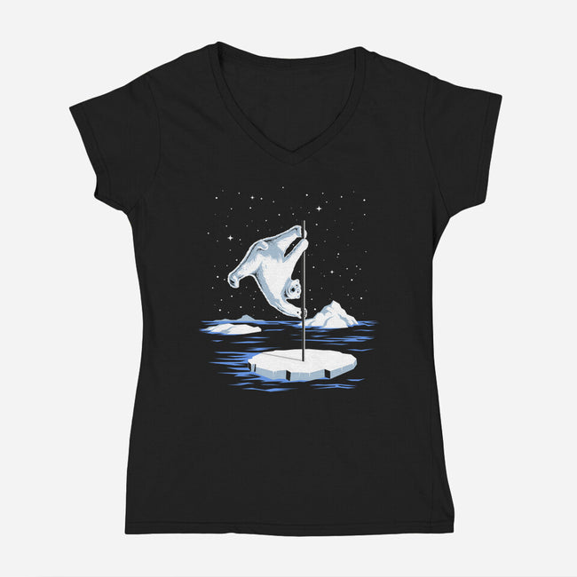 North Pole Dancer-Womens-V-Neck-Tee-silentOp