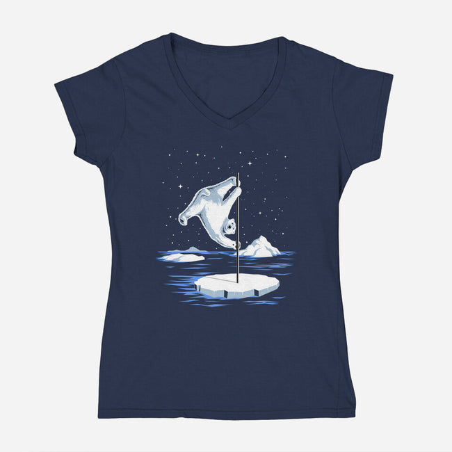 North Pole Dancer-Womens-V-Neck-Tee-silentOp