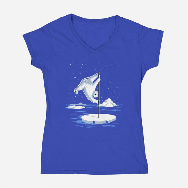 North Pole Dancer-Womens-V-Neck-Tee-silentOp