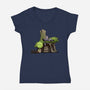 Happiness Is Onions-Womens-V-Neck-Tee-DrawnByBryan