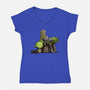 Happiness Is Onions-Womens-V-Neck-Tee-DrawnByBryan