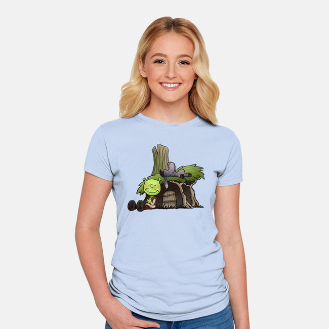 Happiness Is Onions-Womens-Fitted-Tee-DrawnByBryan