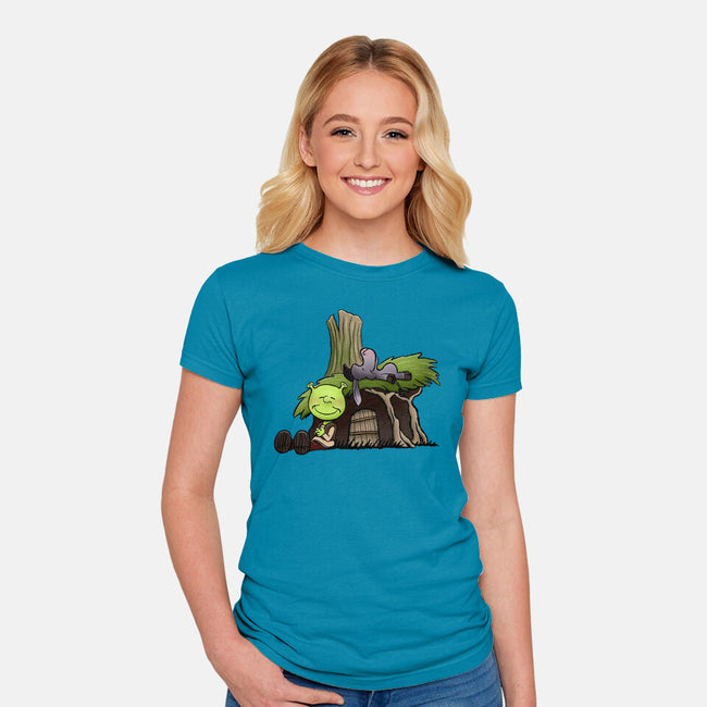 Happiness Is Onions-Womens-Fitted-Tee-DrawnByBryan