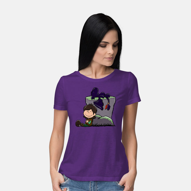 Dragons Good Grief-Womens-Basic-Tee-DrawnByBryan