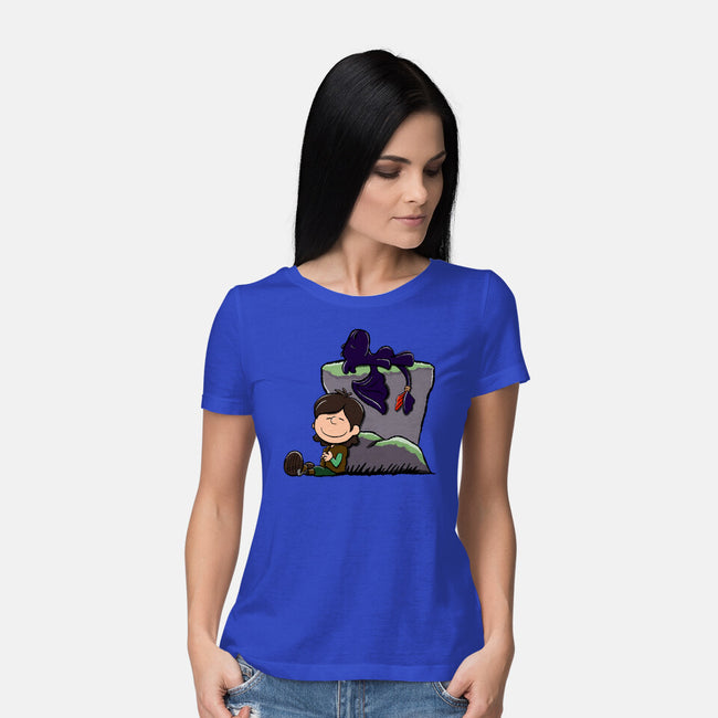 Dragons Good Grief-Womens-Basic-Tee-DrawnByBryan