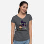 Dragons Good Grief-Womens-V-Neck-Tee-DrawnByBryan