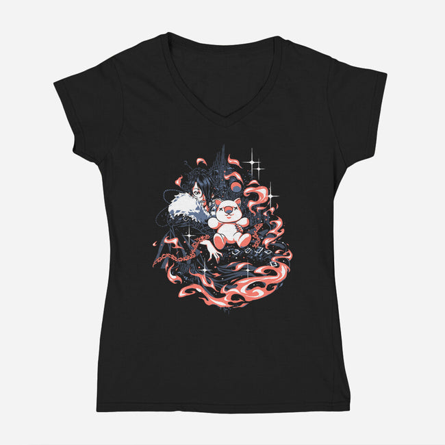 Fire And Enchantment-Womens-V-Neck-Tee-Estudio Horta