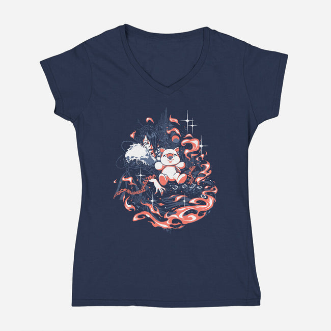 Fire And Enchantment-Womens-V-Neck-Tee-Estudio Horta