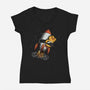 High Speed Violence Funny Duck-Womens-V-Neck-Tee-tobefonseca