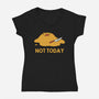 Melting Duck Not Today-Womens-V-Neck-Tee-tobefonseca