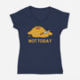 Melting Duck Not Today-Womens-V-Neck-Tee-tobefonseca