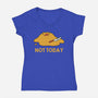 Melting Duck Not Today-Womens-V-Neck-Tee-tobefonseca